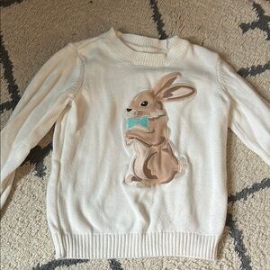 Cream Sweater with Rabbit Design